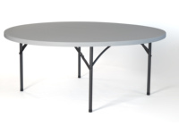 Dia 183cm 8 à 10 places Table à manger ronde pliante en plastique HDPE pour les fêtes intérieures et extérieures et les événements commerciaux