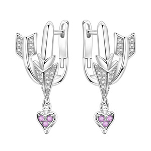 Boucles d'oreilles en forme de flèche de Cupidon en cuivre blanc, boucles d'oreilles originales haut de gamme, accessoires pour femmes - Product Image 6