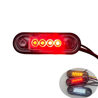Feux latéraux étanches à 4 LED 12V Haute luminosité avec lampe d'avertissement de dégagement à LED pour camion remorque poids lourd