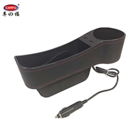 Organisateur de siège de voiture avec porte-gobelet, double port de charge USB, boîte de rangement multifonctionnelle pour l'intérieur de la voiture, universel, gain de place