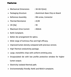 Iluminación Comercial y de Oficina LED Polymatech Serie COB Estándar FL18COB3030 Blanco Cálido 90 CRI que Ofrece una Precisión de Color Superior - Product Image 4