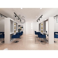 Petit bureau de réception pour salons Armoire blanche avec lumière LED Meuble élégant de salon de beauté Comptoir de magasin