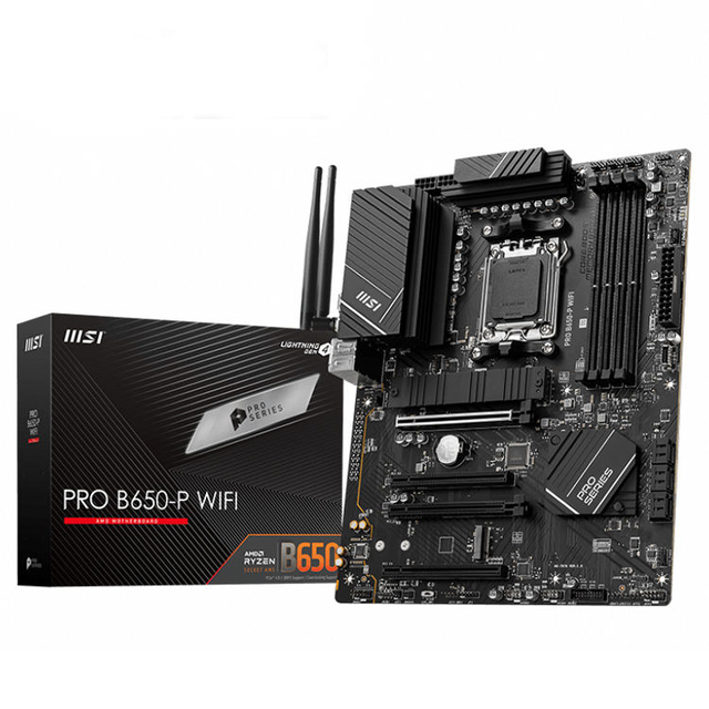 PRO B650-P WIFI ATX Motherboard Featuring the AMD B650 Chipset and 4x PCI-Ex16 Slots Supporting AMD Ryzen 7000 Series Processors