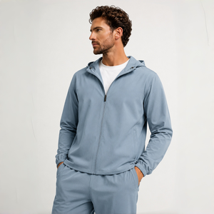 Tuta da <span class=keywords><strong>Uomo</strong></span> con Giacca Antivento Tecnica e Pantaloni Tecnici, Set Sportivo Leggero e Traspirante, Personalizzabile con Logo - Product Image 2