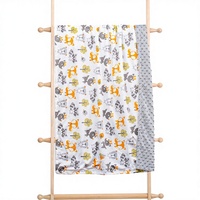 Couverture en flanelle pour bébé double face avec imprimé animal, 200TC, antistatique, portable, toutes saisons