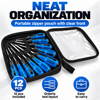 Perangkat Obeng Torx Profesional 12 Pcs Magnetik T5-T40 Set Obeng Bintang untuk Perawatan Garasi Otomotif