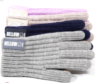Gants tricotés pour enfants avec Hello Table Five Finger Mittens Warm Fleece-doublé pour le cyclisme