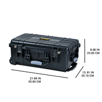 Valise de transport portable antichoc en plastique rigide pour outils, étanche, avec roulettes, pour le transport de matériel
