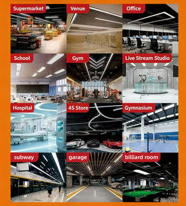 Suspension LED moderne avec plafond rectangulaire carré incurvé, suspension personnalisée pour bureaux, bars, centres - Product Image 2