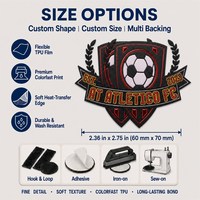 Écussons TPU personnalisés 3D en relief pour clubs sportifs, logos thermocollants pour vêtements d'équipe, production en gros de garnitures vestimentaires