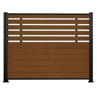 Clôture en bois naturel de style rétro, surface lisse et délicate, anti-rayures, clôture en WPC de qualité supérieure pour la maison et le jardin