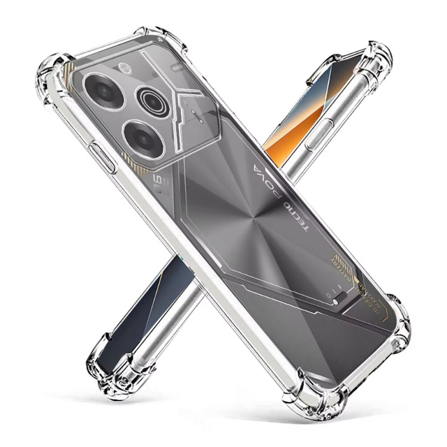 Crystal Silicone TPU Case Airbag Protection Soft Clear Back Cover for Tecno Pova 6 Pro Spark 30 30C HOT50 Pro+ Camon 40 Pro