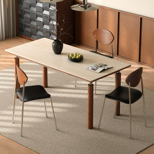 Mesa de Comedor Bauhaus de Bambú con Superficie de Roca, Estilo Retro Francés, Desmontable, Rectangular, para Apartamentos Pequeños, Estilo Mediados de <span class=keywords><strong>Siglo</strong></span> - Product Image 3