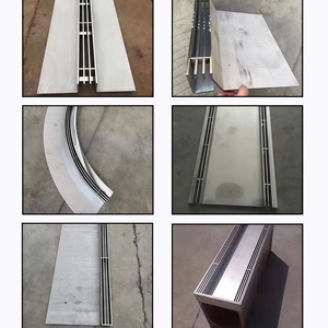 Grille de drainage linéaire en acier inoxydable, design moderne, finition argentée polie, forme <span class=keywords><strong>plate</strong></span>, longueur 1000 mm, pour drainage au sol extérieur - Product Image 2