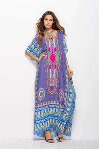 Женская рубашка Дашики большого размера дашик африканская одежда абайя Макси Дубай Дашики кафтан мусульманское платье повседневные платья