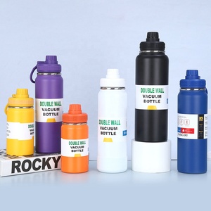 Hot And Cold 1000ml 1 Litre Wide Mouth Sport Steel Water <b>Bottle</b> Travel Vacuum Flask With Handle Lid 32oz - Product Image 2