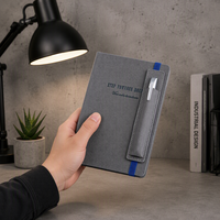 Carnet de notes A5 avec couverture en similicuir, aspect de haute qualité, vente en gros, bloc-notes de bureau, emplacement pour stylo, avec logo, cadeau