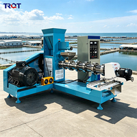 Nouvelle machine d'extrusion de granulés Tianruo à vis simple de type sec pour aliments pour poissons, crevettes et chiens, en acier à haute teneur en carbone, capacité de 700 kg/h