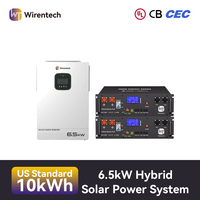 Kit Penyimpanan Baterai Surya Rak Pemasangan Baterai 100Ah Dengan Inverter 6.5kW ESS Rumah Cadangan Darurat