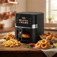 Penjualan Terbaru Anbolife 6L Penggorengan Udara Modern Berbahan Logam Kontrol Layar Sentuh Digital Multi-Fungsi Bebas PFAS Non-Toksik untuk Rumah Tangga