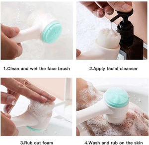 Brosse nettoyante faciale en silicone 3D double face à poils doux, exfoliant manuel pour le visage – Vente en gros - Product Image 6