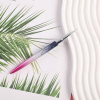 Brosse à ongles unique exquise et durable dans l'ensemble tige en métal sculpté fleur polisseur à ongles ligne de traction crochet taché ovale Nail Art stylo outil