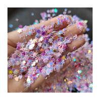 Mélange de paillettes pour ongles blanches, roses et violettes, 3 mm, étoiles, cœurs, fleurs, PVC, paillettes en vrac, paillettes, décoration d'art d'ongles DIY, confettis