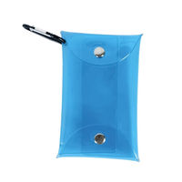 Mini pochette transparente en PVC avec bouton-pression, étui de rangement transparent pour écouteurs, porte-clés coloré, porte-monnaie, pendentif mousqueton, cadeau