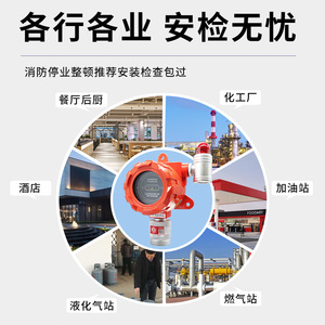 Detector de Gas Combustible Industrial de 24V, Tipo Fijo, para Gas Natural y Gas de Carbón, con Indicador de Luz Roja - Product Image 4