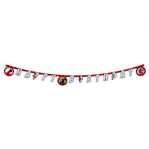 Guirlande en papier Joyeux Anniversaire Coccinelle 2M 2 pièces par sachet Bannière de fête - Product Image 3