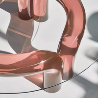 Heim Wohnzimmermöbel gehärtetes Glasplatte Acrylbeine runder Couchtisch luxuriöser moderner klarer Teetisch