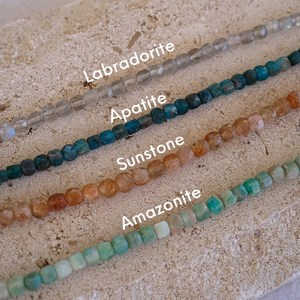 Zooying, collar de cuentas cortadas con azúcar de cubo de piedra Natural de 4MM, colgante de perlas de agua dulce, collar de acero inoxidable para mujer, regalo de fiesta - Product Image 3