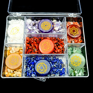 Power 7 <strong>Chakra</strong> <strong>Stone</strong> Set Love Gemstone Esoteric Products Seven <strong>Chakra</strong> Crystal Hot Selling Natural Feng Shui <strong>Engraving</strong> 5 Sets - Product Image 1