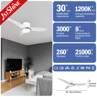 Ventilateur de plafond 1stshine 52 pouces avec pales en ABS, faible consommation d'énergie, style contemporain, fonction minuterie et éclairage