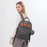 Sac à dos de grande capacité USB pour maman Sac à couches multifonctionnel et étanche Poches isolées Sangles de poussette pour l'été Fermeture éclair