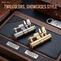 Briquet Classique Rétro YN en Alliage de Zinc, Briquet à Flamme Ouverte, Cadeau d'Extérieur pour Hommes, Briquet à Kérène Bicolore