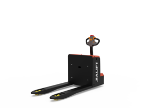 รถยกพาเลทไฟฟ้า JINLIFT 2 ตัน แบตเตอรี่ตะกั่ว-กรด ยางตัน สำหรับใช้งานในคลังสินค้าในร่ม แบบยืนขับ - Product Image 5