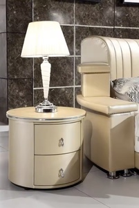 Cadre <span class=keywords><strong>de</strong></span> lit rond moderne <span class=keywords><strong>de</strong></span> luxe en bois avec haut-parleur intégré, mobilier <span class=keywords><strong>de</strong></span> chambre rembourré <span class=keywords><strong>pour</strong></span> la maison et l'hôtel - Product Image 2