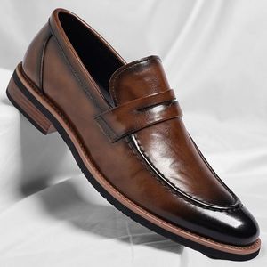 Top Luxury Designer Classic Business Office Patchwork Lace-Up Lightweight Breathable Anti-Slip Formal <b>Dress</b> Loafer Shoes <b>Men</b> - Product Image 3
