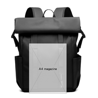 Mochila para Portátil con Cierre Enrollable, Resistente al Agua, Correa Ajustable, Mochila para Computadora Unisex, para Viajes de Negocios