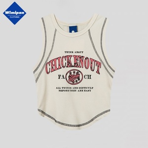 American Retro <span class=keywords><strong>Spice</strong></span> Girls Short Curved Letters Undershirt Halter Summer Navel Exposed Thin Camiseta sin mangas Mujer - Product Image 2