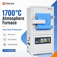 Four à atmosphère contrôlée haute température TENCAN TC-17AM 1700C, pré-vacuum, contrôle PID 50 segments, revêtement en alumine pour usage en laboratoire