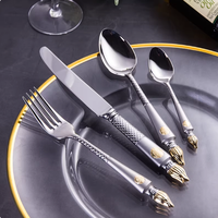 Ensemble de table et de vaisselle de restaurant en acier inoxydable 304, adapté aux couteaux, fourchettes, cuillères et vaisselle de mariage