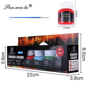 Panwenbo 6 màu vải sơn 25ml không độc hại màu sơn thiết lập đầy màu sắc vải sơn thiết lập cho quần áo - Product Image 5
