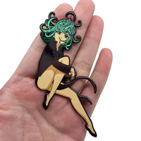 Nouvelle mode, sexy, fille, anime, dessin animé, vente en gros, métal sablé, nickelé noir, badge de revers, épingle en émail dur