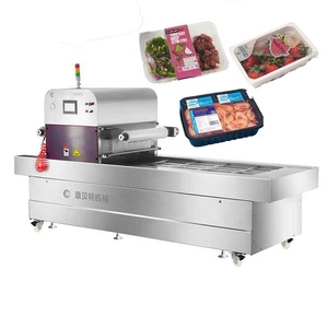 Machine à emballer entièrement automatique CE pour sceller les plateaux plats préfabriqués de fruits de mer machine à sceller les plateaux MAP en continu pour les produits à base de viande et les aliments - Product Image 4