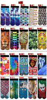 Chaussettes d'impression par sublimation Chaussettes droites imprimées par transfert de chaleur pour unisexe