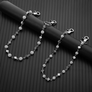 गर्म बिक्री स्टेनलेस स्टील डाइस बीड जींस चेन 10 मिमी क्रिस्टल गैंडों की चेन - Product Image 2