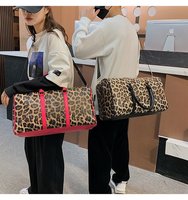 Sac fourre-tout de gymnastique polochon en cuir PU imprimé zèbre léopard transfrontalier sac à bandoulière de voyage de grande capacité pour le sport féminin