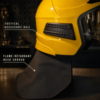 Casque de pompier certifié ignifuge personnalisé avec lunettes intégrées et protège-cou